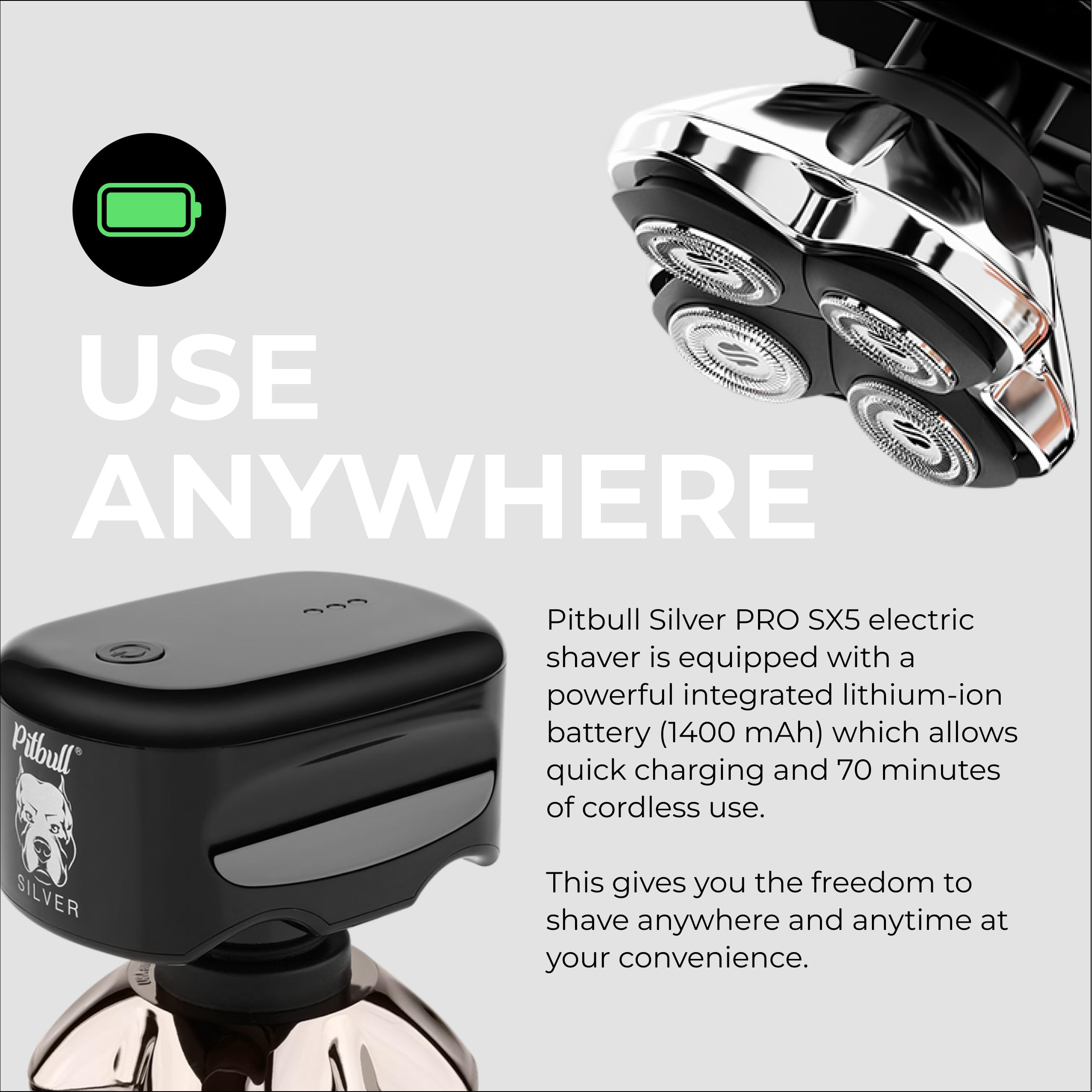 Amazon.com: Skull Shaver - Pitbull Silver PRO SX5 Head and face